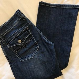 Stetson Bootcut Blue Jeans with Rhinestone Pockets